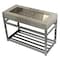 Fauceture KVSP4922A1 49" Stainless Steel Sink W/ Steel Console Sink Base, Chrome KVSP4922A1 - alternate 1